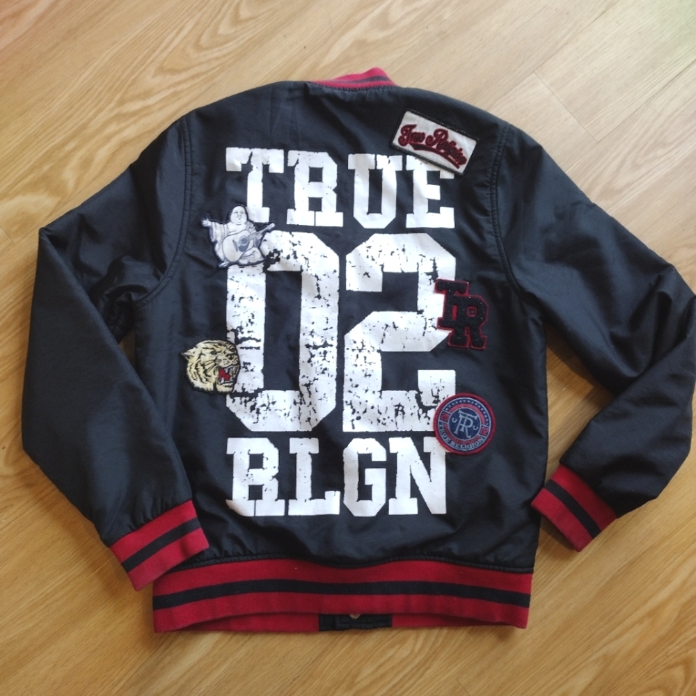 2002 True Religion Varsity Bomber Jacket Y2K Vintage Size S Mens